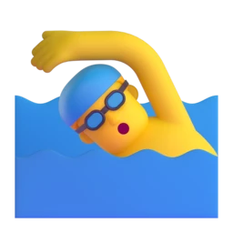 Man swimming animated emoji