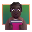 Man teacher: dark skin tone 3D animated emoji