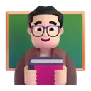 Man teacher: light skin tone 3D animated emoji