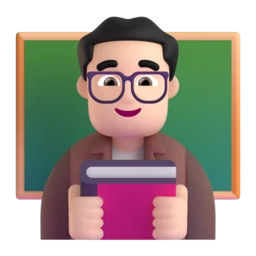 Man teacher: light skin tone animated emoji