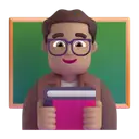 Man teacher: medium skin tone 3D animated emoji