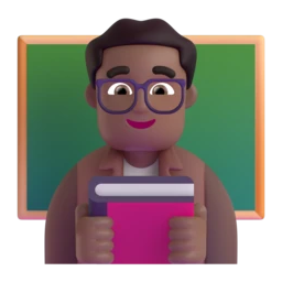 Man teacher: medium-dark skin tone animated emoji
