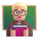 Man teacher: medium-light skin tone 3D animated emoji