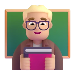 Man teacher: medium-light skin tone animated emoji