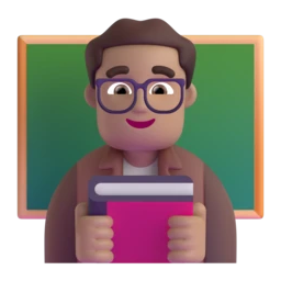 Man teacher: medium skin tone animated emoji