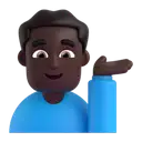 Man tipping hand: dark skin tone 3D animated emoji