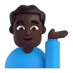 Man tipping hand: dark skin tone animated emoji