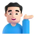 Man tipping hand: light skin tone 3D animated emoji
