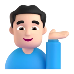Man tipping hand: light skin tone animated emoji