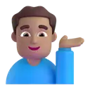 Man tipping hand: medium skin tone 3D animated emoji
