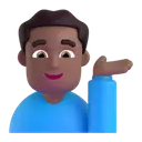Man tipping hand: medium-dark skin tone 3D animated emoji