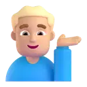 Man tipping hand: medium-light skin tone 3D animated emoji