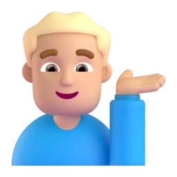 Man tipping hand: medium-light skin tone animated emoji