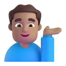 Man tipping hand: medium skin tone animated emoji