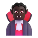 Man vampire: dark skin tone 3D animated emoji