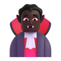 Man vampire: dark skin tone animated emoji