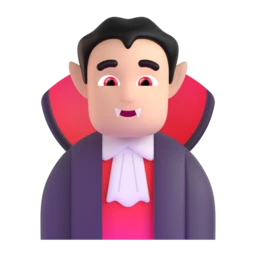Man vampire: light skin tone animated emoji