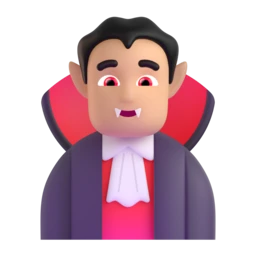 Man vampire: medium-light skin tone animated emoji