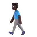 Man walking: dark skin tone 3D animated emoji