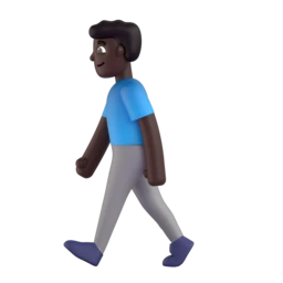 Man walking: dark skin tone animated emoji