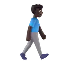 Man walking facing right: dark skin tone 3D animated emoji