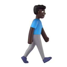 Man walking facing right: dark skin tone animated emoji