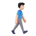Man walking facing right: light skin tone 3D animated emoji