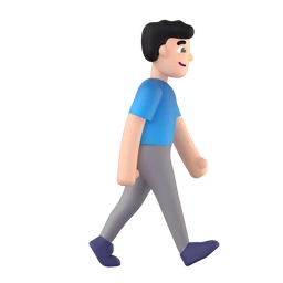 Man walking facing right: light skin tone animated emoji
