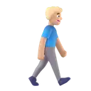 Man walking facing right: medium-light skin tone 3D animated emoji