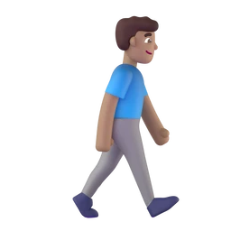 Man walking facing right: medium skin tone animated emoji