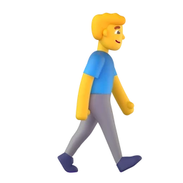 Man walking facing right animated emoji