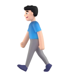 Man walking: light skin tone animated emoji