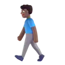 Man walking: medium-dark skin tone 3D animated emoji
