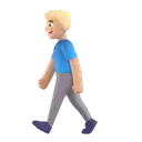 Man walking: medium-light skin tone 3D animated emoji