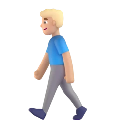 Man walking: medium-light skin tone animated emoji