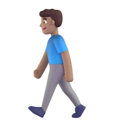 Man walking: medium skin tone animated emoji