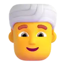 Man wearing turban 3D animated emoji
