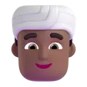 Man wearing turban: medium-dark skin tone 3D animated emoji