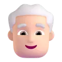 Man: white hair: light skin tone 3D animated emoji