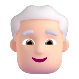 Man: white hair: light skin tone animated emoji