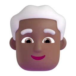 Man: white hair: medium-dark skin tone animated emoji