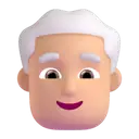 Man: white hair: medium-light skin tone 3D animated emoji