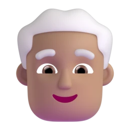 Man: white hair: medium skin tone animated emoji
