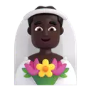 Man with veil: dark skin tone 3D animated emoji