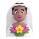 Man with veil: medium skin tone 3D animated emoji