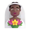 Man with veil: medium-dark skin tone 3D animated emoji