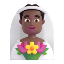 Man with veil: medium-dark skin tone animated emoji