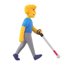 Man with white cane facing right 3D animated emoji