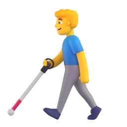 Man with white cane animated emoji