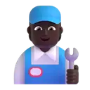 Mechanic: dark skin tone 3D animated emoji